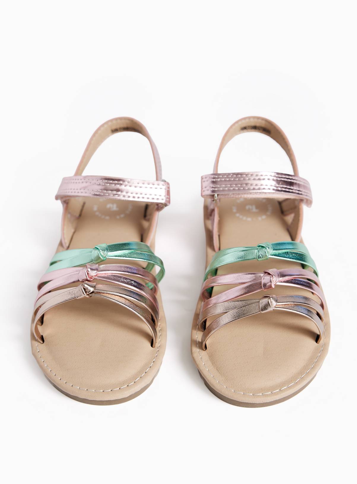 Pastel Metallic Strappy Sandals 8 Infant - Image 2